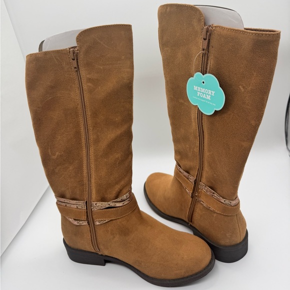 Girls Chestnut Riding Boots Memory Foam Size 3 - Picture 3 of 5